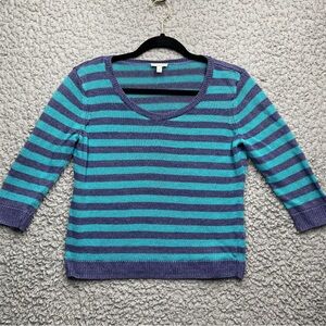 Talbots Blue and Purple Striped Sweater